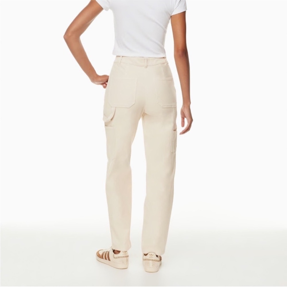 Aritzia Wilfred Free Brennan Cargo Utility Pants Cream Birch Size 6 Straight Leg - Picture 4 of 7